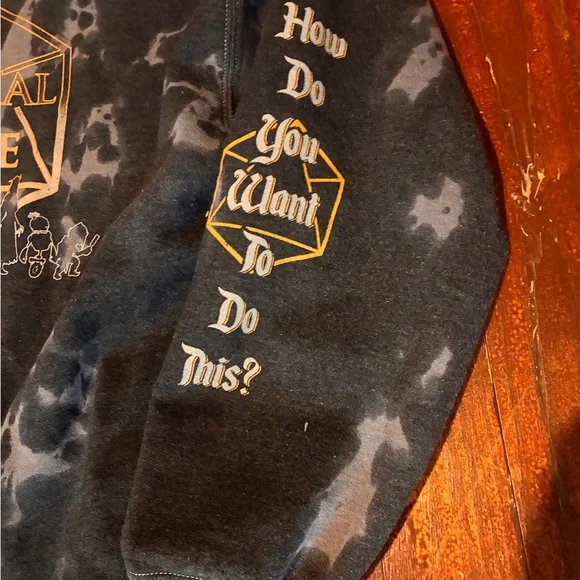 Ripple Junction Critical Role Black and Gray tie-dye crewneck 2X - Picture 3 of 5